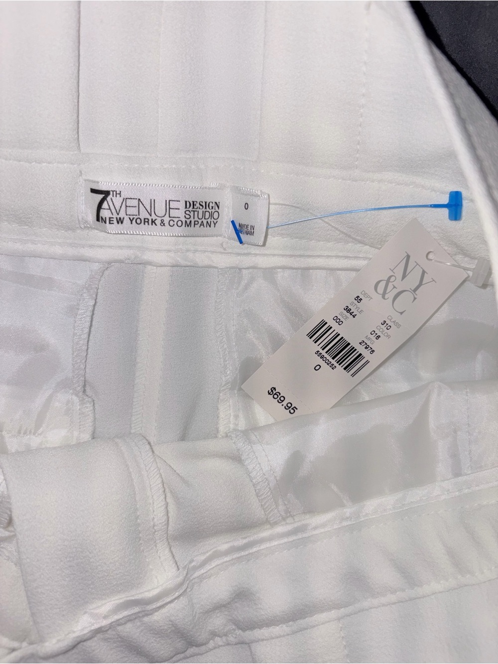 NWT 7th Avenue Design Studio NY & Company White Paperbag Wide Leg Pants Size 0 - Picture 7 of 8